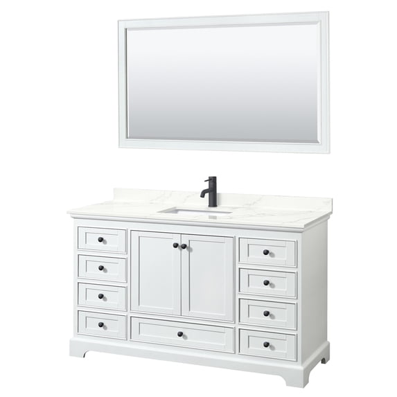 Wyndham Collection WCS202060SWBGTUNSM58 Deborah 60" Free Standing Single Basin Vanity Set