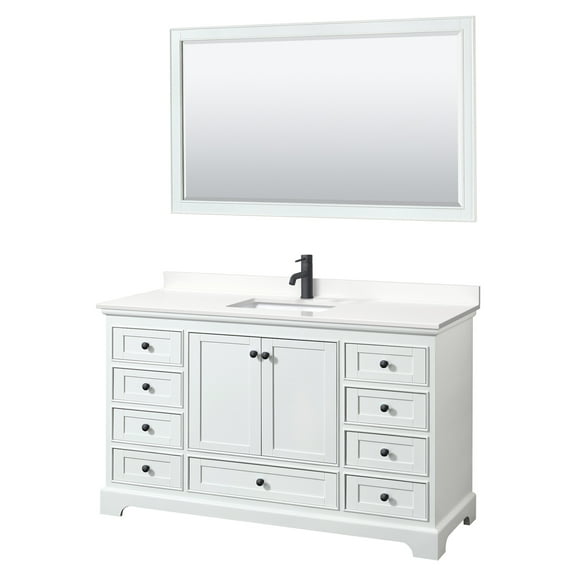 Wyndham Collection Wcs202060s-Qtz-Unsm58 Deborah 60" Free Standing Single Basin Vanity Set