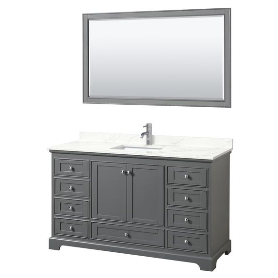 Wyndham Collection WCS202060SKGGTUNSM58 Deborah 60" Free Standing Single Basin Vanity Set