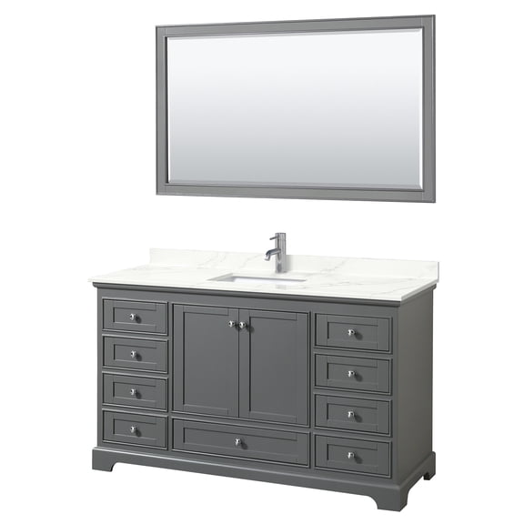 Wyndham Collection WCS202060SKGGTUNSM58 Deborah 60" Free Standing Single Basin Vanity Set