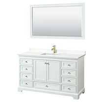 Wyndham Collection Wcs202060s-Qtz-Unsm58 Deborah 60" Free Standing Single Basin Vanity Set