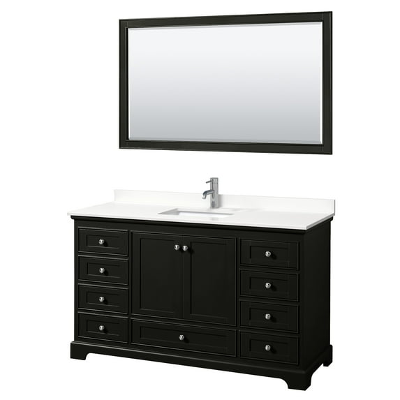Wyndham Collection Wcs202060s-Qtz-Unsm58 Deborah 60" Free Standing Single Basin Vanity Set