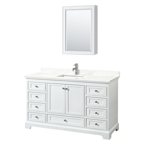 Wyndham Collection WCS202060SWHGTUNSMED Deborah 60" Free Standing Single Basin Vanity Set