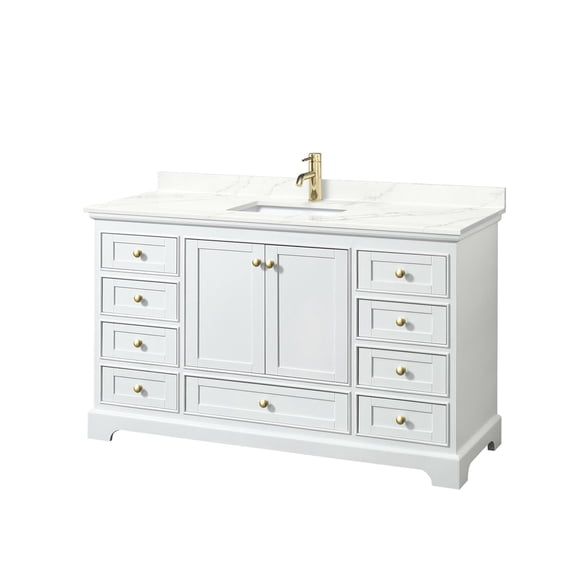Wyndham Collection WCS202060SWGGTUNSMXX Deborah 60" Free Standing Single Basin Vanity Set