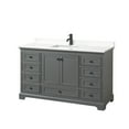 thumbnail image 1 of Wyndham Collection WCS202060SGBWQUNSMXX Deborah 60" Free Standing Single Basin Vanity Set, 1 of 6