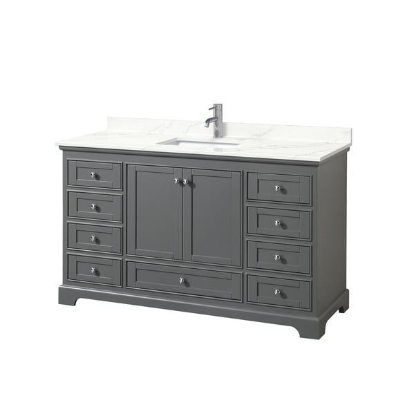 Wyndham Collection WCS202060SKGGTUNSMXX Deborah 60" Free Standing Single Basin Vanity Set