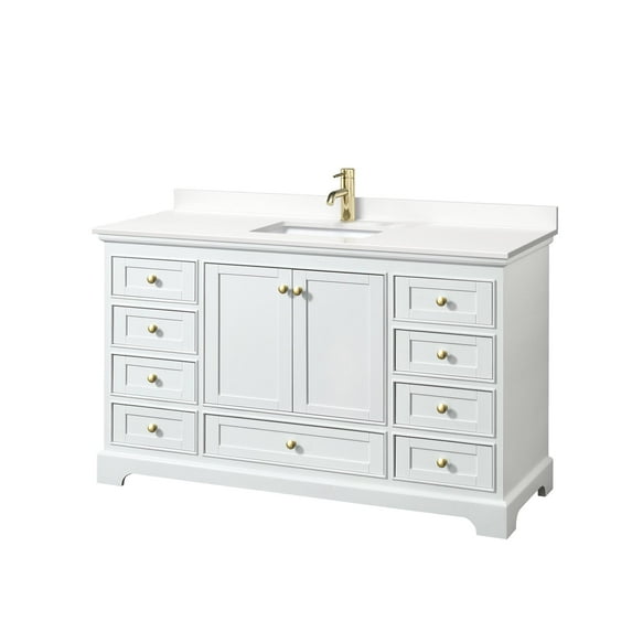 Wyndham Collection Wcs202060s-Qtz-Unsmxx Deborah 60" Free Standing Single Basin Vanity Set