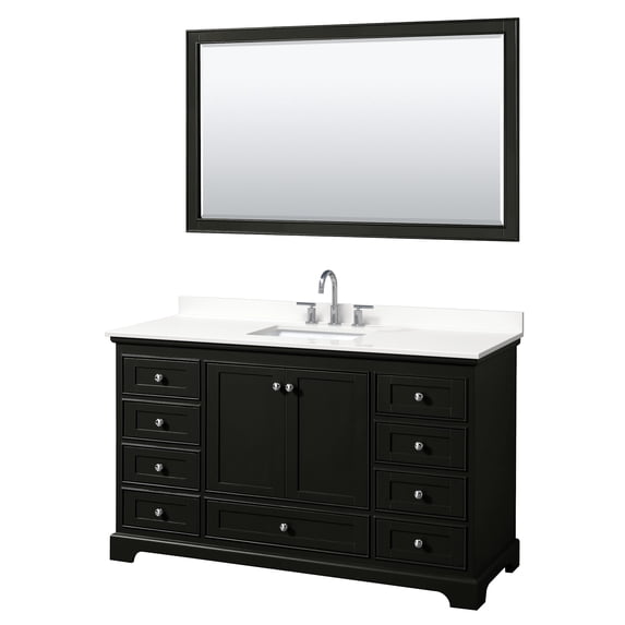 Wyndham Collection WCS202060SDEWQUS3M58 Deborah 60" Free Standing Single Basin Vanity Set