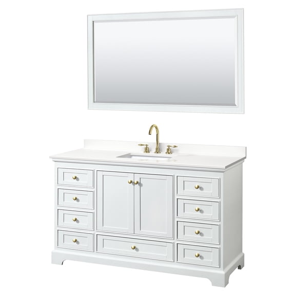Wyndham Collection WCS202060SWGWQUS3M58 Deborah 60" Free Standing Single Basin Vanity Set