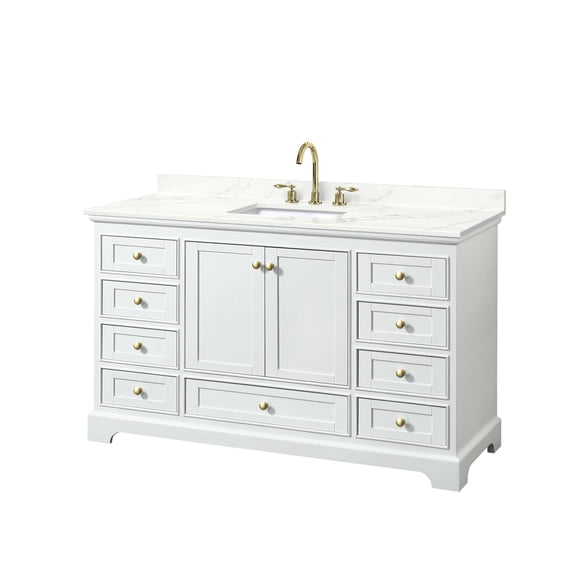 Wyndham Collection WCS202060SWGGTUS3MXX Deborah 60" Free Standing Single Basin Vanity Set