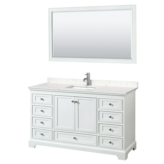 Wyndham Collection WCS202060SWHC2UNSM58 Deborah 60" Free Standing Single Basin Vanity Set