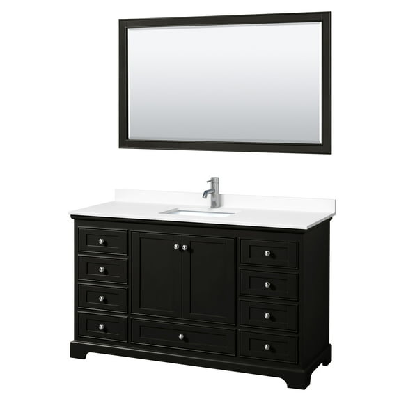 Wyndham Collection WCS202060SDEWCUNSM58 Deborah 60" Free Standing Single Basin Vanity Set