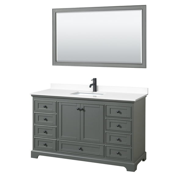 Wyndham Collection Wcs202060s-Vca-M58 Deborah 60" Free Standing Single Basin Vanity Set -