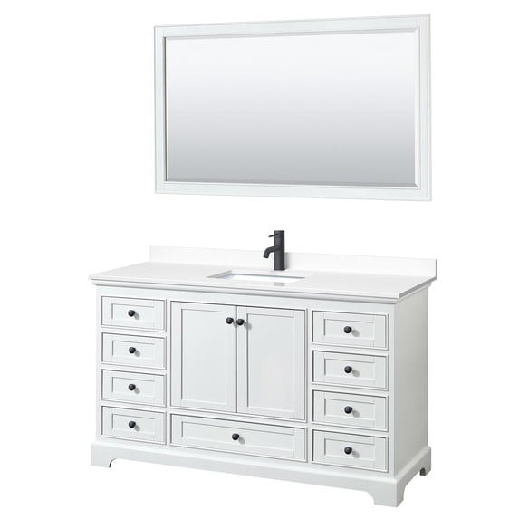 Wyndham Collection WCS202060SWBWCUNSM58 Deborah 60" Free Standing Single Basin Vanity Set