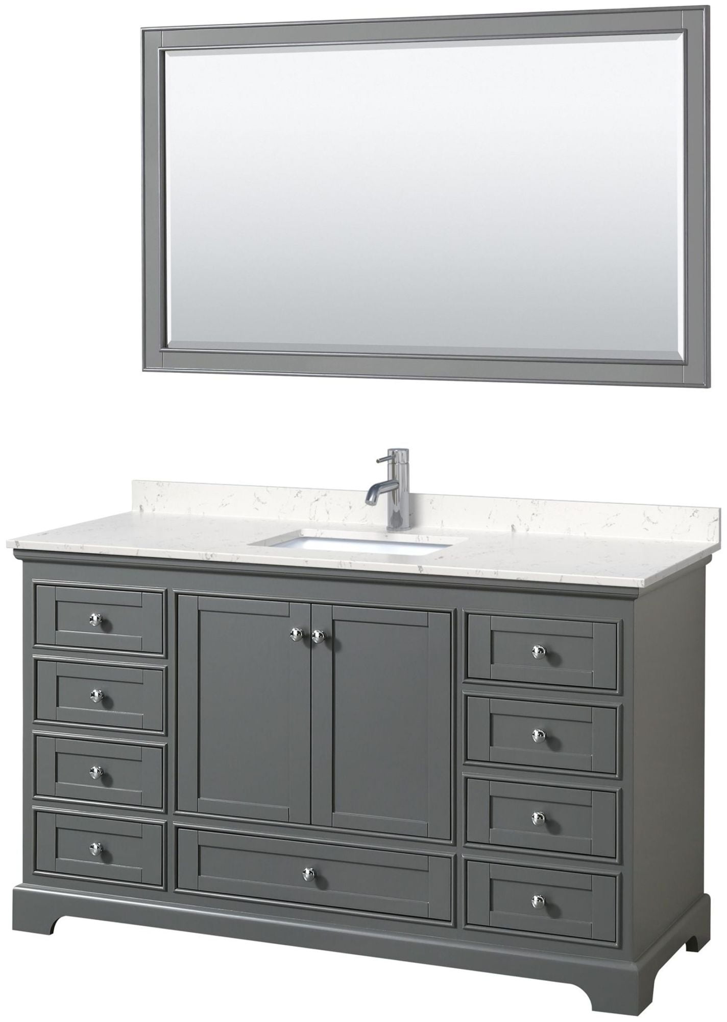 Deborah 60" Dark Gray Marble Top Single Vanity