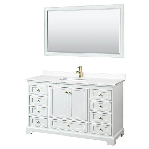 Wyndham Collection WCS202060SWGWCUNSM58 Deborah 60" Free Standing Single Basin Vanity Set