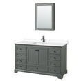 thumbnail image 1 of Wyndham Collection WCS202060SGBWCUNSMED Deborah 60" Free Standing Single Basin Vanity Set, 1 of 6