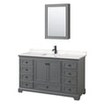 thumbnail image 1 of Wyndham Collection WCS202060SGBC2UNSMED Deborah 60" Free Standing Single Basin Vanity Set, 1 of 7