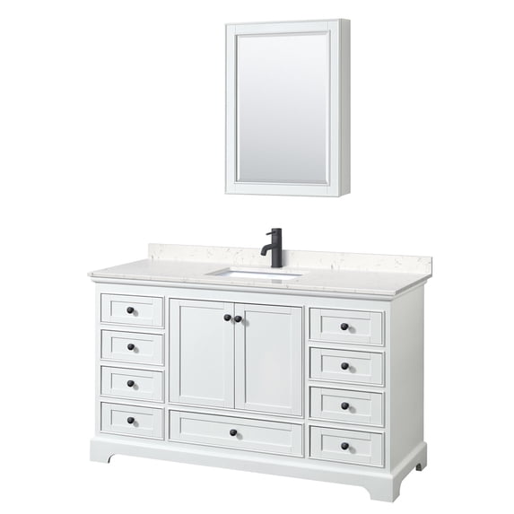 Wyndham Collection WCS202060SWBC2UNSMED Deborah 60" Free Standing Single Basin Vanity Set