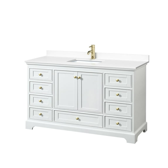 Wyndham Collection WCS202060SWGWCUNSMXX Deborah 60" Free Standing Single Basin Vanity Set
