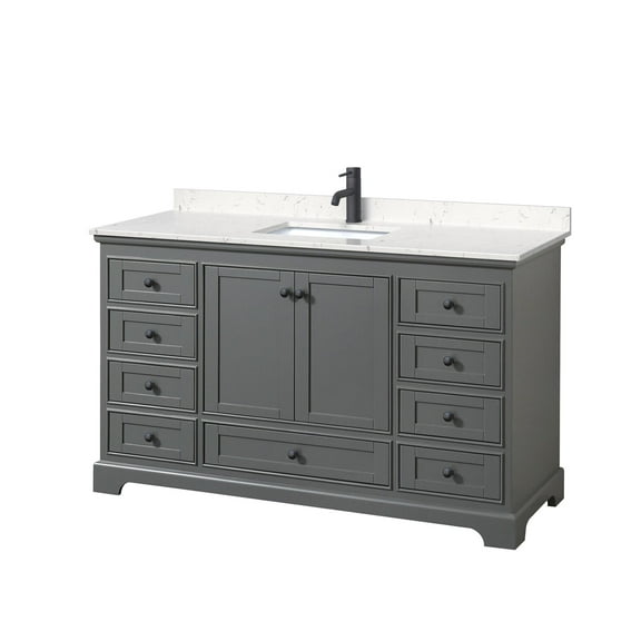 Wyndham Collection Wcs202060s-Vca-Mxx Deborah 60" Free Standing Single Basin Vanity Set -