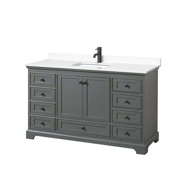 Wyndham Collection Wcs202060s-Vca-Mxx Deborah 60" Free Standing Single Basin Vanity Set -