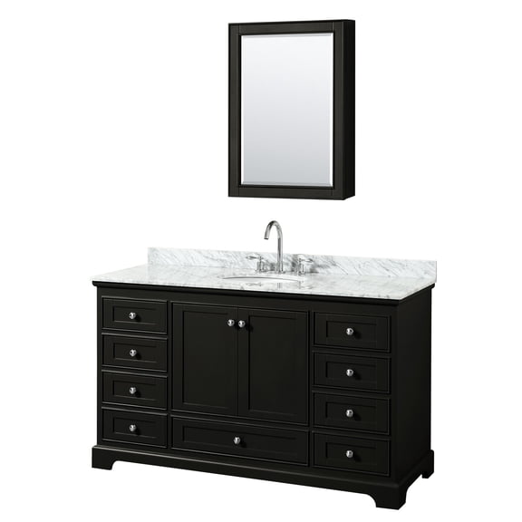 Wyndham Collection WCS202060SDECMUNOMED Deborah 60" Free Standing Single Vanity Set - Dark