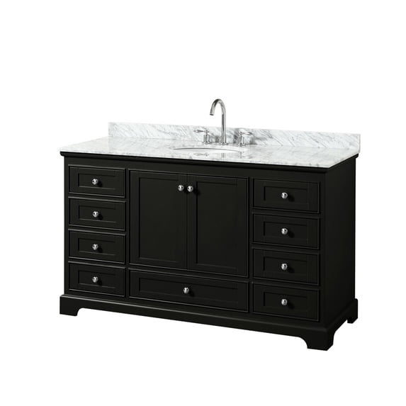 Wyndham Collection WCS202060SDECMUNOMXX Deborah 60" Free Standing Single Vanity Set - Dark