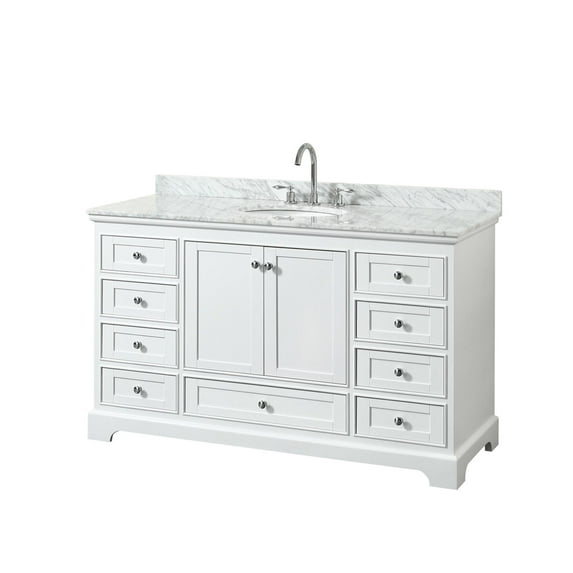 Wyndham Collection WCS202060SWHCMUNOMXX Deborah 60" Free Standing Single Vanity Set -