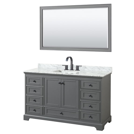 Wyndham Collection WCS202060SGBCMUNSM58 Deborah 60" Free Standing Single Vanity Set - Dark