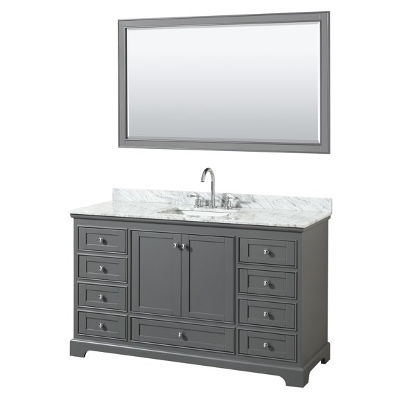 Wyndham Collection WCS202060SKGCMUNSM58 Deborah 60" Free Standing Single Vanity Set - Dark