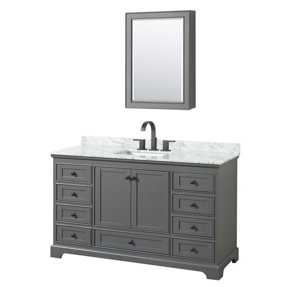 Wyndham Collection WCS202060SGBCMUNSMED Deborah 60" Free Standing Single Vanity Set - Dark