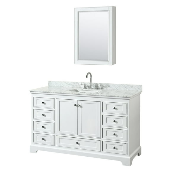 Wyndham Collection Wcs202060scmunsmed Deborah 60" Free Standing Single Vanity Set - White