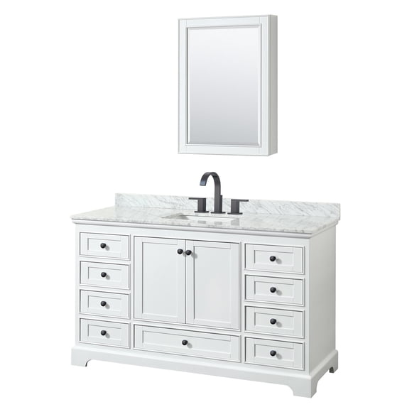Wyndham Collection WCS202060SWBCMUNSMED Deborah 60" Free Standing Single Vanity Set -