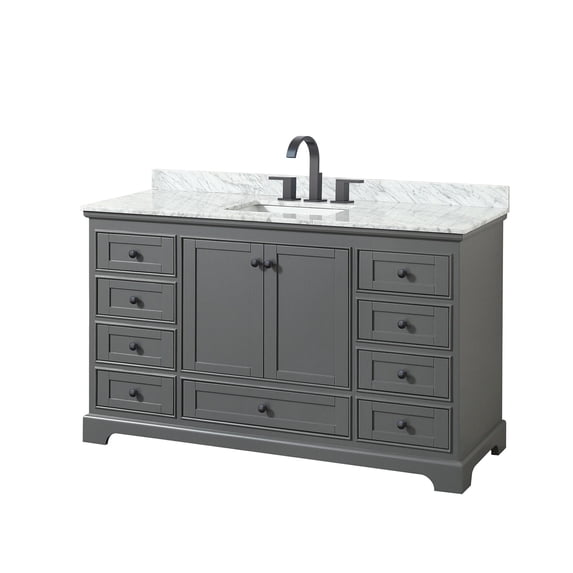 Wyndham Collection WCS202060SGBCMUNSMXX Deborah 60" Free Standing Single Vanity Set - Dark