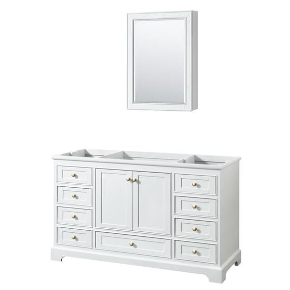 Wyndham Collection WCS202060SWGCXSXXMED Deborah 59-1/4" Free Standing Single Wood Vanity