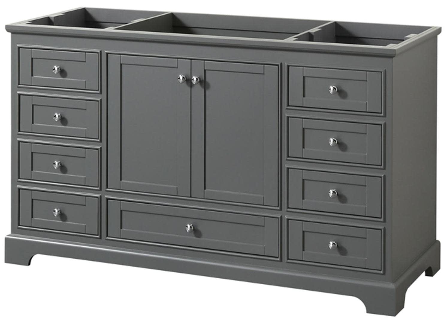 Deborah Dark Gray 59" Freestanding Single Bathroom Vanity Base