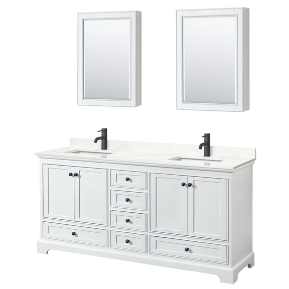 Wyndham Collection Wcs202072d-Qtz-Unsmed Deborah 72" Free Standing Double Basin Vanity Set