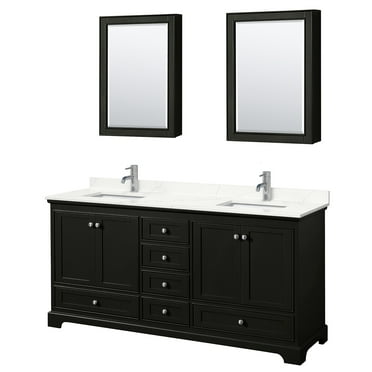 Wyndham Collection Wcs202072d-Qtz-Unsmed Deborah 72" Free Standing Double Basin Vanity Set