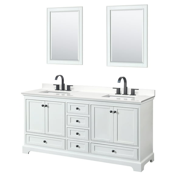 Wyndham Collection Wcs202072d-Qtz-Us3m24 Deborah 72" Free Standing Double Basin Vanity Set