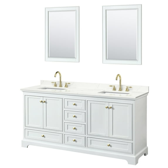 Wyndham Collection WCS202072DWGGTUS3M24 Deborah 72" Free Standing Double Basin Vanity Set