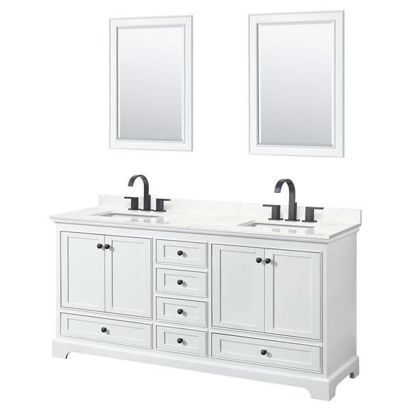Wyndham Collection WCS202072DWBGTUS3M24 Deborah 72" Free Standing Double Basin Vanity Set
