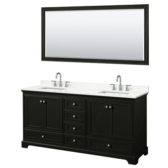 Wyndham Collection Wcs202072d-Qtz-Us3m70 Deborah 72" Free Standing Double Basin Vanity Set