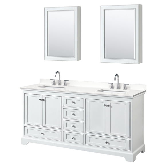 Wyndham Collection Wcs202072d-Qtz-Us3med Deborah 72" Free Standing Double Basin Vanity Set