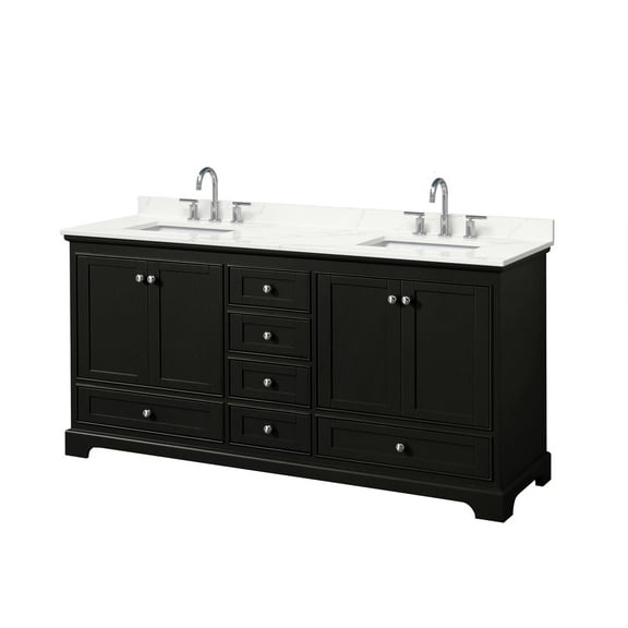 Wyndham Collection Wcs202072d-Qtz-Us3mxx Deborah 72" Free Standing Double Basin Vanity Set
