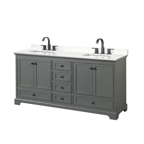 Wyndham Collection Wcs202072d-Qtz-Us3mxx Deborah 72" Free Standing Double Basin Vanity Set