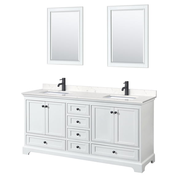 Wyndham Collection WCS202072DWBC2UNSM24 Deborah 72" Free Standing Double Basin Vanity Set
