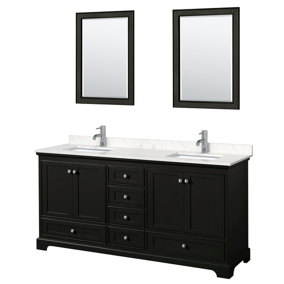 Wyndham Collection Wcs202072d-Vca-M24 Deborah 72" Free Standing Double Basin Vanity Set -
