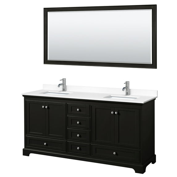 Wyndham Collection WCS202072DDEWCUNSM70 Deborah 72" Free Standing Double Basin Vanity Set