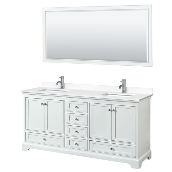 Wyndham Collection Wcs202072d-Vca-M70 Deborah 72" Free Standing Double Basin Vanity Set -